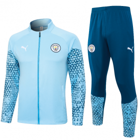 Manchester City Long Zipper Training Suit 23/24 Blue